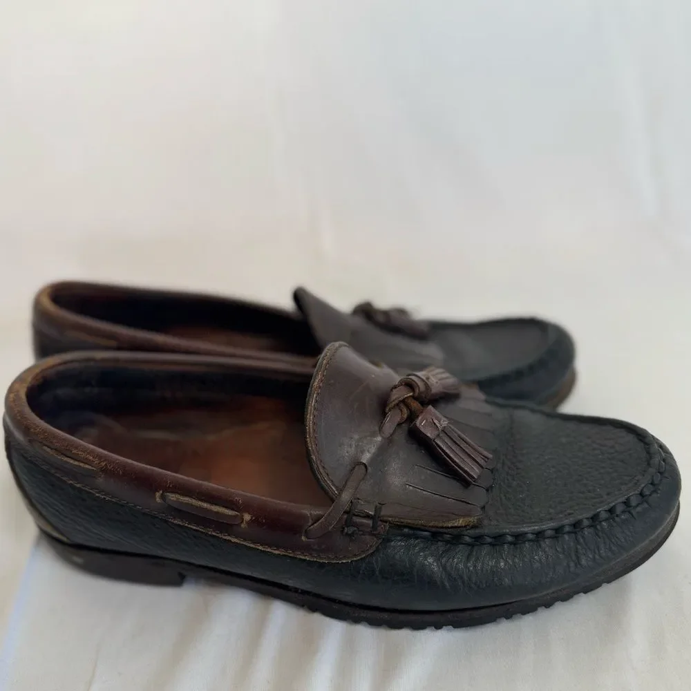 Allen Edmonds Size 8.5 D Nashua Tassel‎ Loafers Slip On Dress Shoes Black/Brown